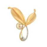 Leaf Zircon Brooch for Women Large Brooch Pin Dress Coat Accessories