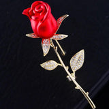 Opal Rose Brooch Pin Flower Dress Jewelry Accessories