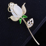 Opal Rose Brooch Pin Flower Dress Jewelry Accessories