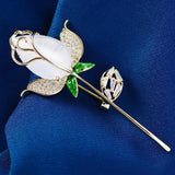Opal Rose Brooch Pin Flower Dress Jewelry Accessories