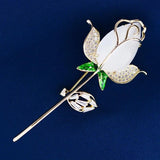 Opal Rose Brooch Pin Flower Dress Jewelry Accessories