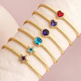 Red/Green/Purple Bangle Bracelets 18K Plated Wedding Jewelry