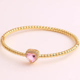 Red/Green/Purple Bangle Bracelets 18K Plated Wedding Jewelry