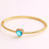 Red/Green/Purple Bangle Bracelets 18K Plated Wedding Jewelry