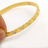 Square Rhinestone Stainless Steel Bangle Bracelet for Women
