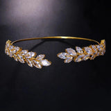 Zircon Leaf Arm Chain Women Jewelry Cuffs Bracelet Gift