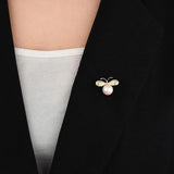 Zircon Pearl Bee Brooch Pin Dress Coat Accessories