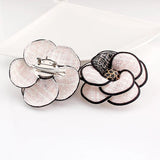 Enamel Camellia Brooch Cloth Art Classic Flower Brooch