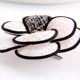 Enamel Camellia Brooch Cloth Art Classic Flower Brooch