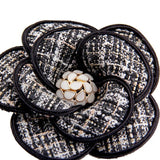 Enamel Camellia Brooch Cloth Art Classic Flower Brooch