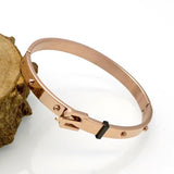 Punk Women Jewelry Simply Girl Bracelet 8mm Stainless Steel Clasps Belt Buckle
