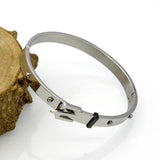 Punk Women Jewelry Simply Girl Bracelet 8mm Stainless Steel Clasps Belt Buckle