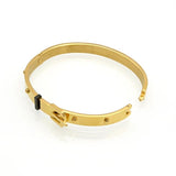 Punk Women Jewelry Simply Girl Bracelet 8mm Stainless Steel Clasps Belt Buckle