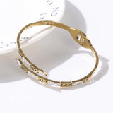 Animal Shape Stainless Steel Bracelets CZ Rhinestone Bangles for Women
