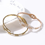Animal Shape Stainless Steel Bracelets CZ Rhinestone Bangles for Women