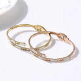 Animal Shape Stainless Steel Bracelets CZ Rhinestone Bangles for Women