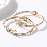 Animal Shape Stainless Steel Bracelets CZ Rhinestone Bangles for Women