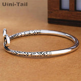 Uini-Tail Hot 925 Tibetan Silver Spell Open Bracelet Flow Silver Jewelry