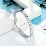 Elegant Zircon Stainless Steel Love Bangle for Women