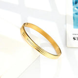 Elegant Zircon Stainless Steel Love Bangle for Women