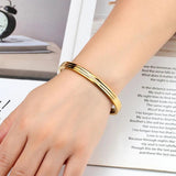 Elegant Zircon Stainless Steel Love Bangle for Women