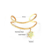 Boho Cuff Bangles Sunshine Pattern Drops Pendients Double Layered Bracelets
