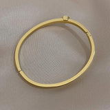 Zircon Bangles Bracelets Round Inlay 316L Stainless Steel Waterproof Jewelry