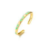Copper Evil Eye Bangle Adjustable Cuff Bracelet LE1064