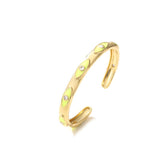 Copper Evil Eye Bangle Adjustable Cuff Bracelet LE1064