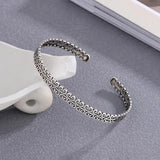 Hollow Carving Pattern Bracelet Open Bangle Women Fine Jewelry Pulseras