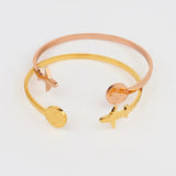 316 Stainless Steel Airplane Texture Bangle Bracelet for Women