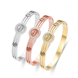 Waterproof Stainless Steel Charm Geometric Bangles Bracelets Statement Jewelry