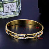CZ Crystals Hollow Cross Bracelets Steel Bangle For Women Men