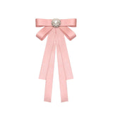 Grosgrain Ribbon Brooch for Women Shirt Bowknot Collar Pin