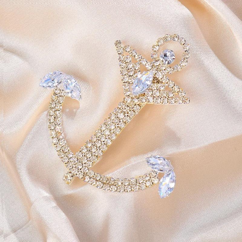 Zircon Christmas Brooch Rhinestone Crystal Safety Pin Lapel Scarf Accessory