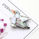 Abalone Shell Bird Brooch Delicate Charm Safety Pin Jewelry