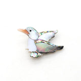 Abalone Shell Bird Brooch Delicate Charm Safety Pin Jewelry