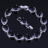 Pear CZ Silver Plated Bracelet V0040