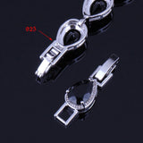 Pear CZ Silver Plated Bracelet V0040