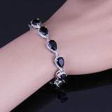 Pear CZ Silver Plated Bracelet V0040