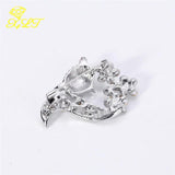 Fox Rhinestone Brooch Oil Dripping Animal Corsage Suit Pin