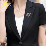 Fox Rhinestone Brooch Oil Dripping Animal Corsage Suit Pin