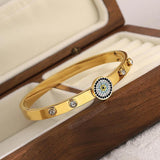 Zircon Evil Eye Bracelet Stainless Steel Women Bracelet