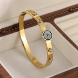 Zircon Evil Eye Bracelet Stainless Steel Women Bracelet
