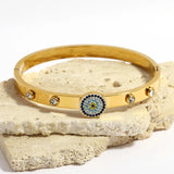 Zircon Evil Eye Bracelet Stainless Steel Women Bracelet