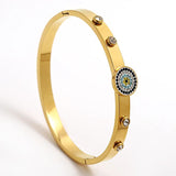 Zircon Evil Eye Bracelet Stainless Steel Women Bracelet