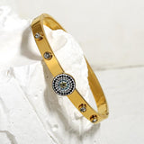 Zircon Evil Eye Bracelet Stainless Steel Women Bracelet
