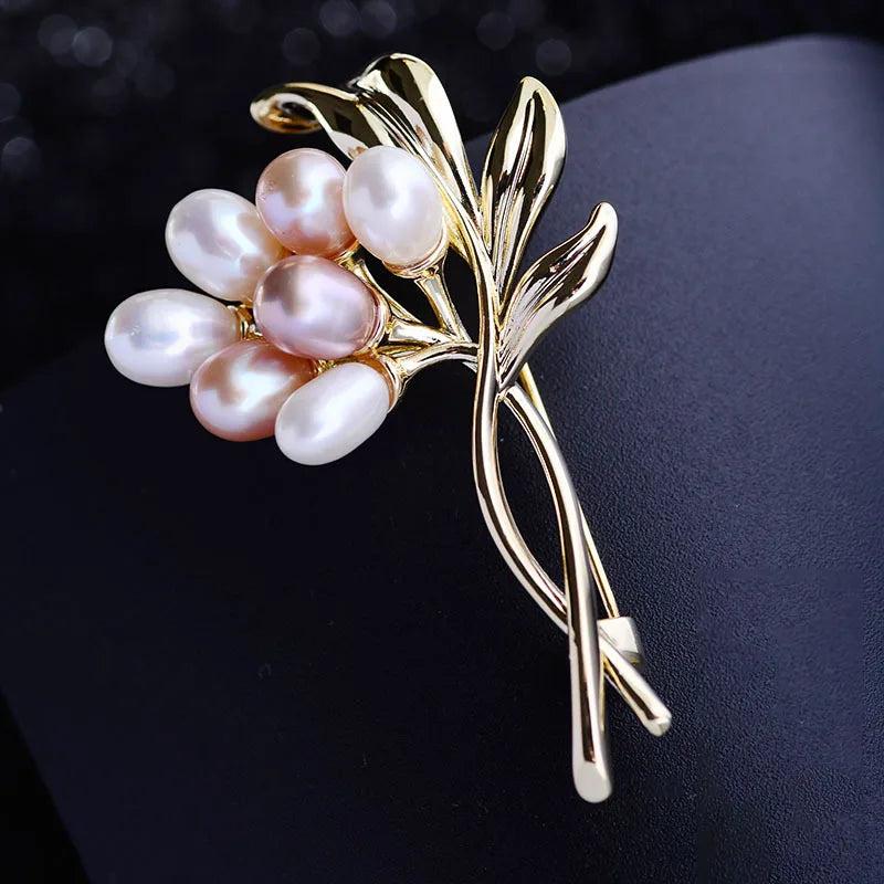 Freshwater Pearl Bouquet Brooch for Women