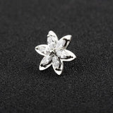 Six Petals Zircon Collar Pin Flower Brooch Women Suit Clothing Accessories