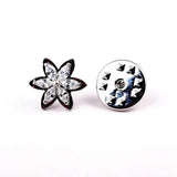 Six Petals Zircon Collar Pin Flower Brooch Women Suit Clothing Accessories